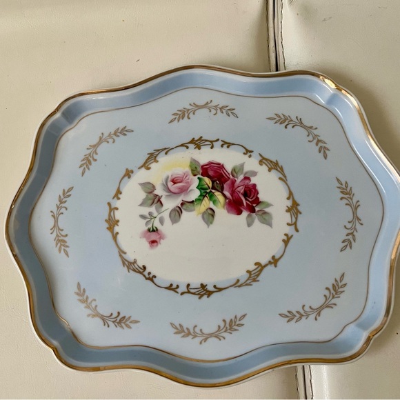 Vintage porce light blue tray - Picture 3 of 10